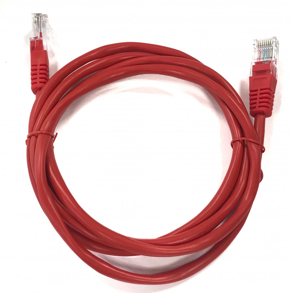 Патч-корд Technolink UTP4 cat 5e, 1,5м, ВС, LSZH, красный, литой коннектор