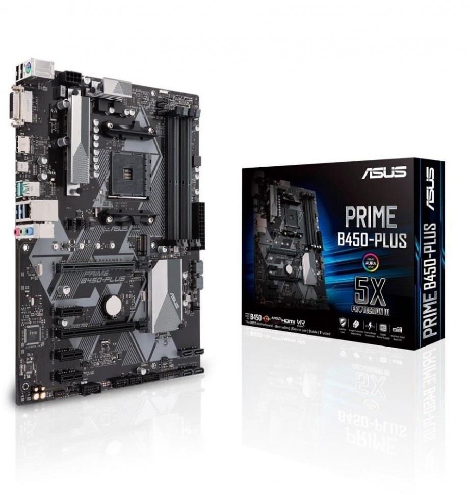 ASUS PRIME B450-PLUS RTL {Soc-AM4 AMD B450 4xDDR4 ATX AC`97 8ch(7.1) GbLAN RAID+DVI+HDM}