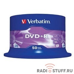 Verbatim  Диски DVD+R  4.7Gb 16-х , 50 шт, Cake Box (43550)